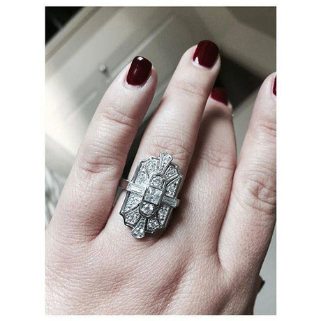 Image Contain: Model Wearing Art Deco Ring