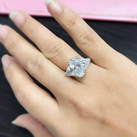 Model Wearing 3-Stone Ring