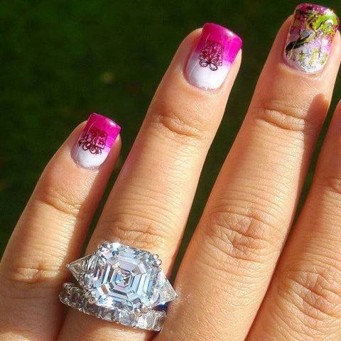 Image Contain: Model Wearing 3-Stone Ring, 7-Stone Ring