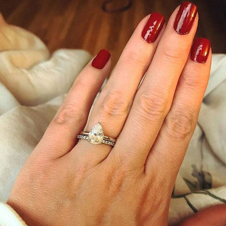 Model Wearing Eternity Ring, Solitaire Ring