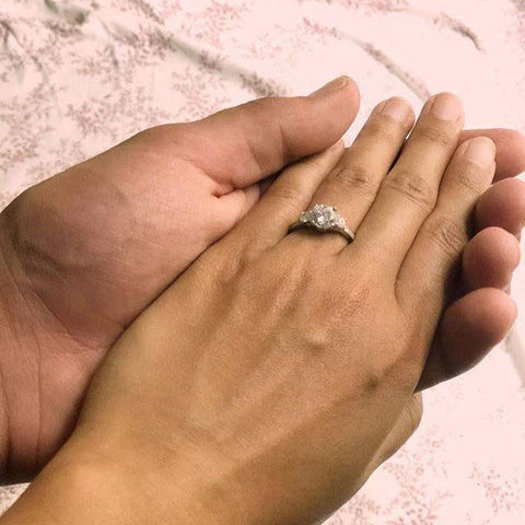 Image Contain: Model Wearing 3-Stone Ring