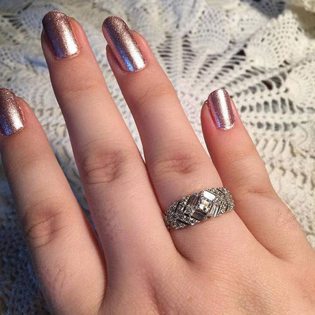 Image Contain: Model Wearing Bar Ring