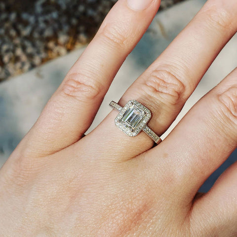 Model Wearing Halo Ring Style R713