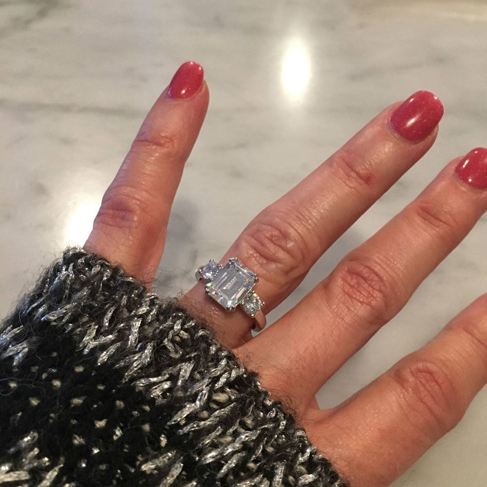 Image Contain: Model Wearing 3-Stone Ring