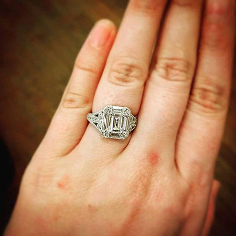 Image Contain: Model Wearing Halo Split Shank Ring