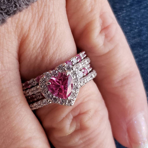 Image Contain: Model Wearing Eternity Ring, Halo Ring