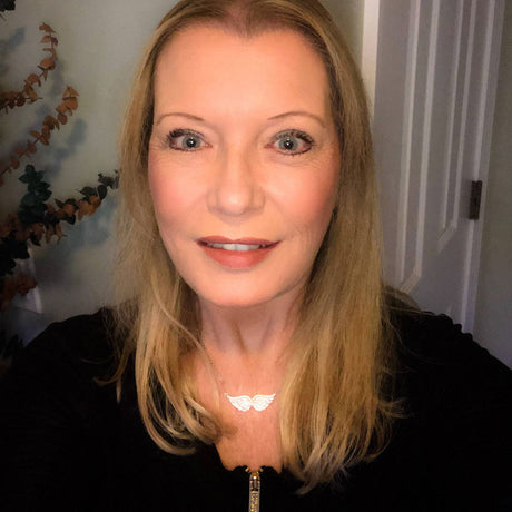 Image Contain: Model Wearing Angel Wings Pendant Necklace