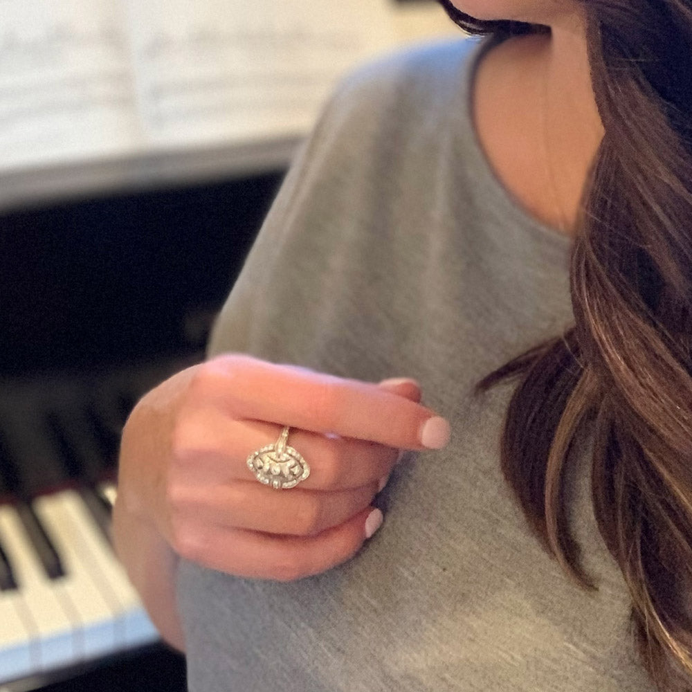 Image Contain: Model Wearing Art Deco Ring