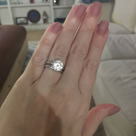 Image Contain: Model Wearing Band, Solitaire Ring
