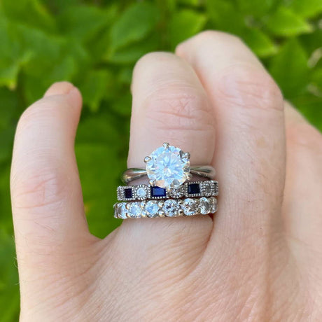 Model Wearing Art Deco Eternity Ring, Eternity Ring