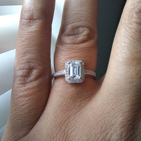 Model Wearing Halo Ring Style R713