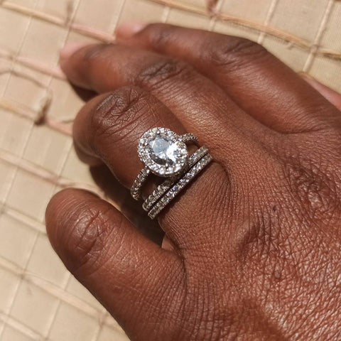 Image Contain: Model Wearing Half Eternity Ring, Ring