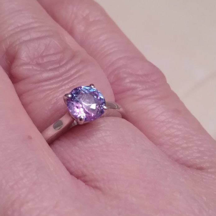 Silver Halo Kaleidoscope CZ Cocktail Split Shank Ring #R1698