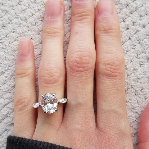 Image Contain: Model Wearing 3-Stone Ring