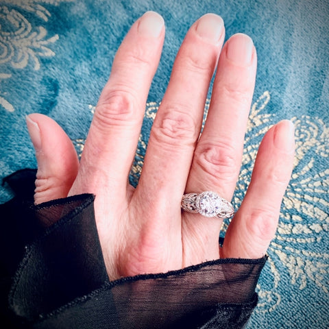 Image Contain: Model Wearing Art Deco Ring