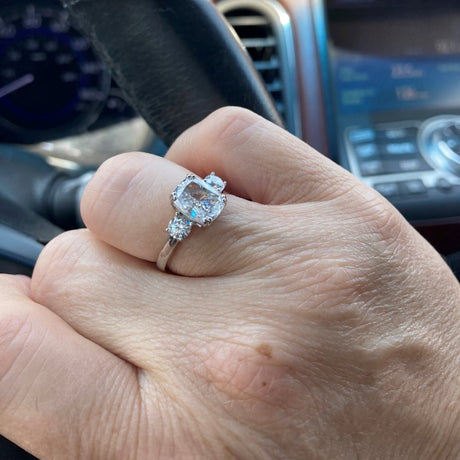 Image Contain: Model Wearing 3-Stone Ring