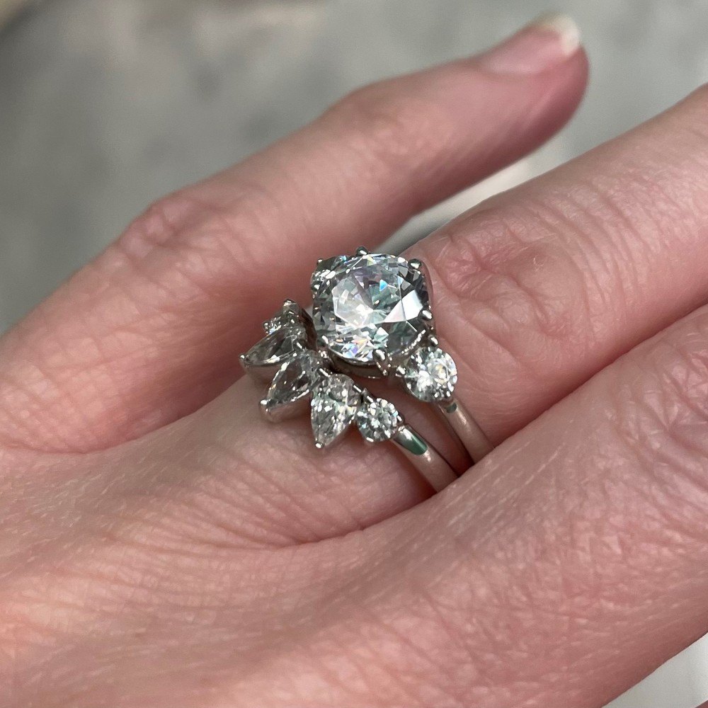Silver 3-Stone 2.1ct CZ Wedding Engagement Promise Ring Silver 3-Stone 2.1ct CZ Wedding Engagement Promise Ring