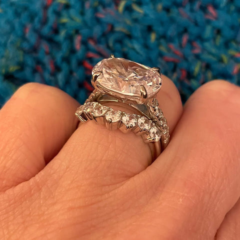 Image Contain: Model Wearing Curved Half Eternity Ring, East-West Ring