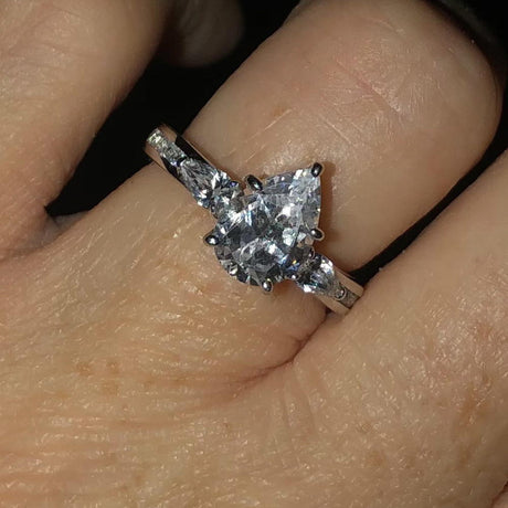 Image Contain: Model Wearing 3-Stone Ring