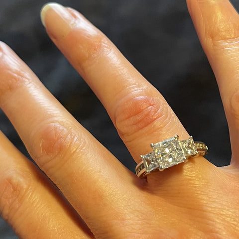 Image Contain: Model Wearing 3-Stone Ring