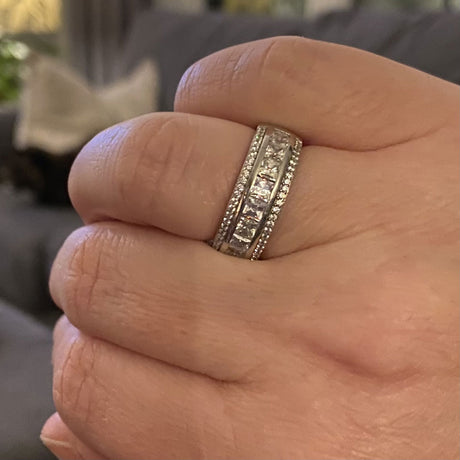 Image Contain: Model Wearing Half Eternity Ring