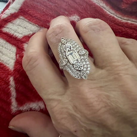 Image Contain: Model Wearing Art Deco Ring