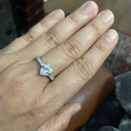 Image Contain: Model Wearing Solitaire with Side Stones Ring