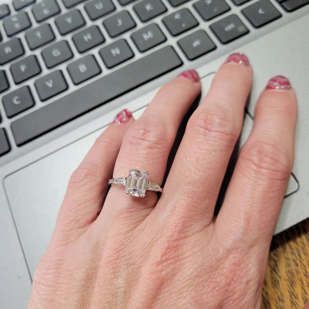 Image Contain: Model Wearing 3-Stone Ring