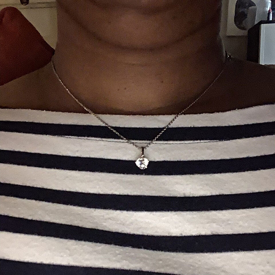 Silver Solitaire 1.25ct Bezel Set Cubic Zirconia CZ Necklace