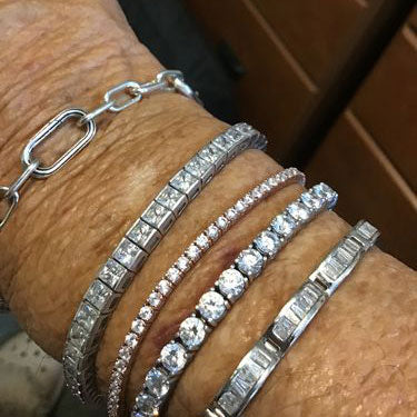 Sterling Silver Cubic Zirconia CZ Tennis Bracelet #B351-01