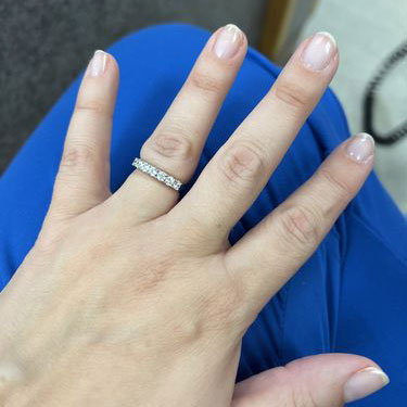 Image Contain: Model Wearing 7-Stone Half Eternity Ring
