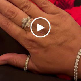 Image Contain: Model Wearing 3-Stone Ring, Eternity Ring, Tennis Bracelet
