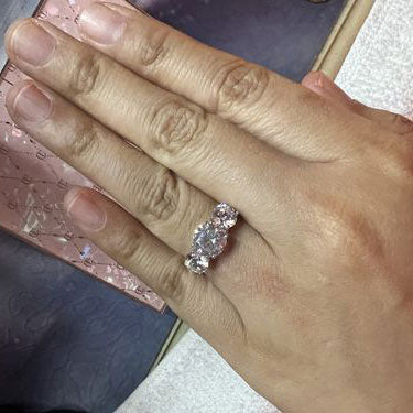 Image Contain: Model Wearing 3-Stone Ring