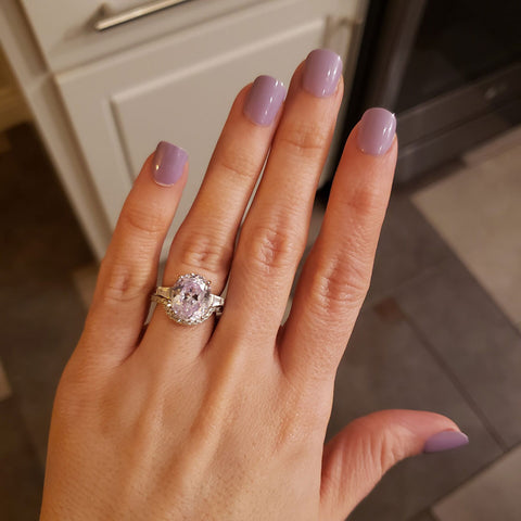 Image Contain: Model Wearing Dome Curved Half Eternity Ring