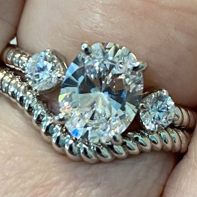 Image Contain: Model Wearing 3-Stone Ring