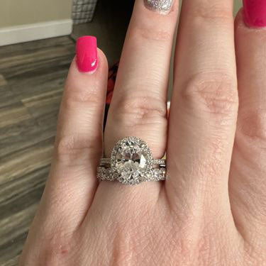 Image Contain: Model Wearing Eternity Ring, Halo Ring