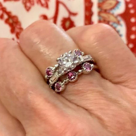 Silver Vintage Inspired Art Deco Cubic Zirconia Fashion Ring