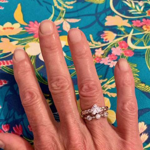 Image Contain: Model Wearing Milgrain Half Eternity Ring, Woven Ring