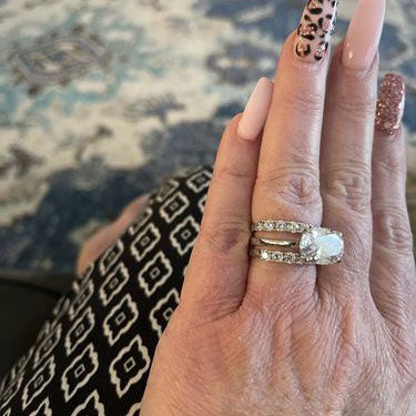 Image Contain: Model Wearing 7-Stone Half Eternity Ring