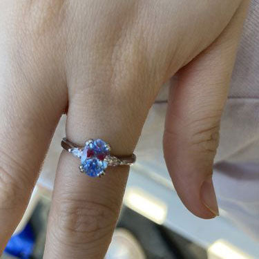Image Contain: Model Wearing 3-Stone Ring