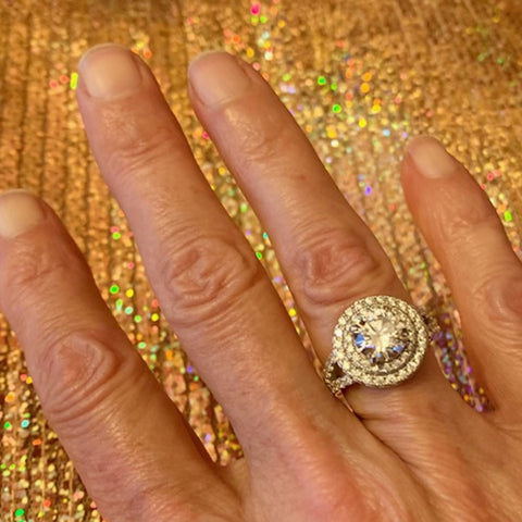 Image Contain: Model Wearing Halo Split Shank Ring