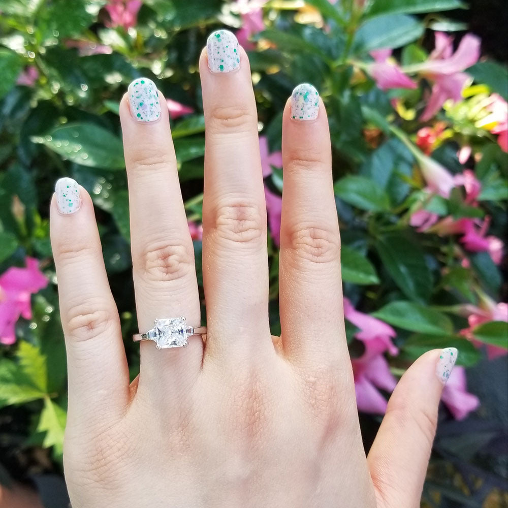 Image Contain: Model Wearing 3-Stone Ring