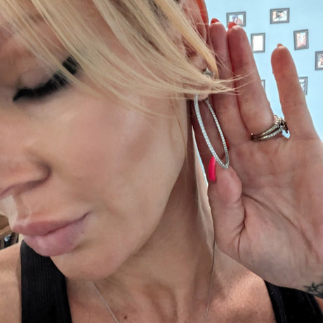 Image Contain: Model Wearing Inside-Out Hoop Earrings