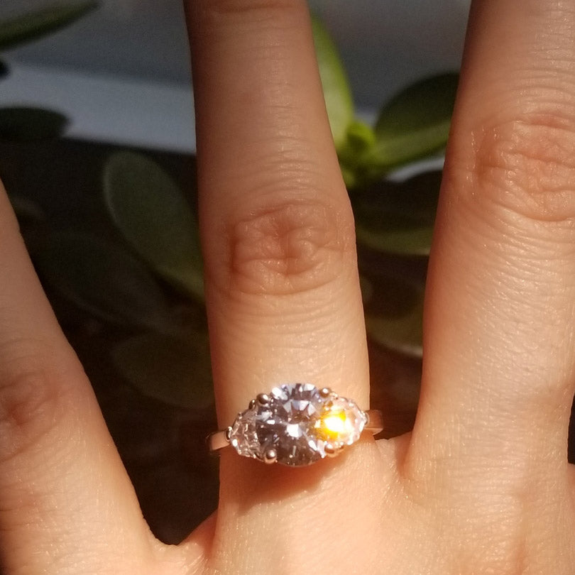 Image Contain: Model Wearing 3-Stone Ring