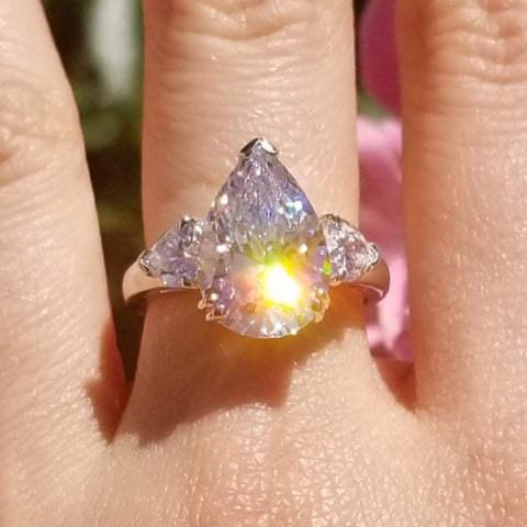 Image Contain: Model Wearing 3-Stone Ring