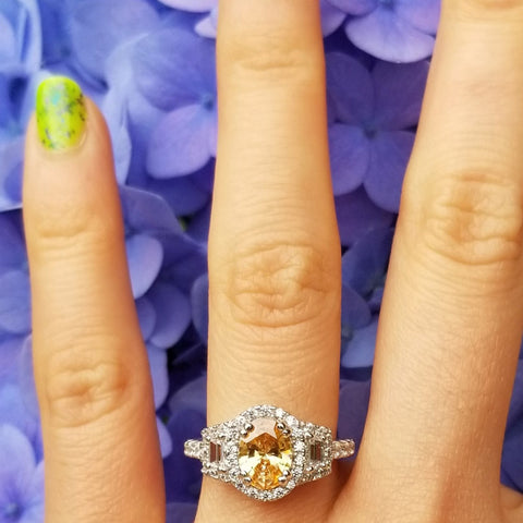 Image Contain: Model Wearing 3-Stone Ring