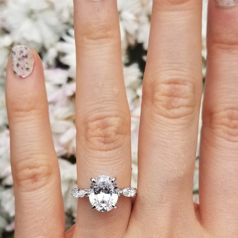 Image Contain: Model Wearing 3-Stone Ring