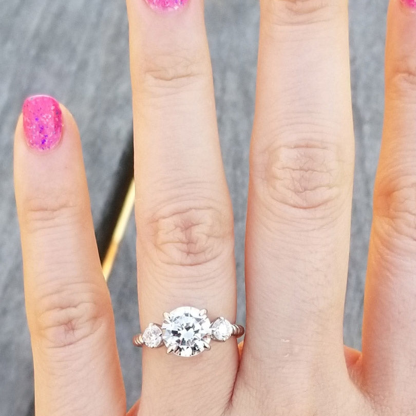 Image Contain: Model Wearing 3-Stone Ring