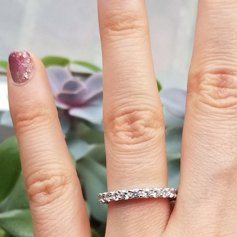 Sterling Silver Cubic Zirconia CZ Eternity Ring #R1661-03