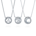 Initial Letter CZ Necklace in Sterling Silver